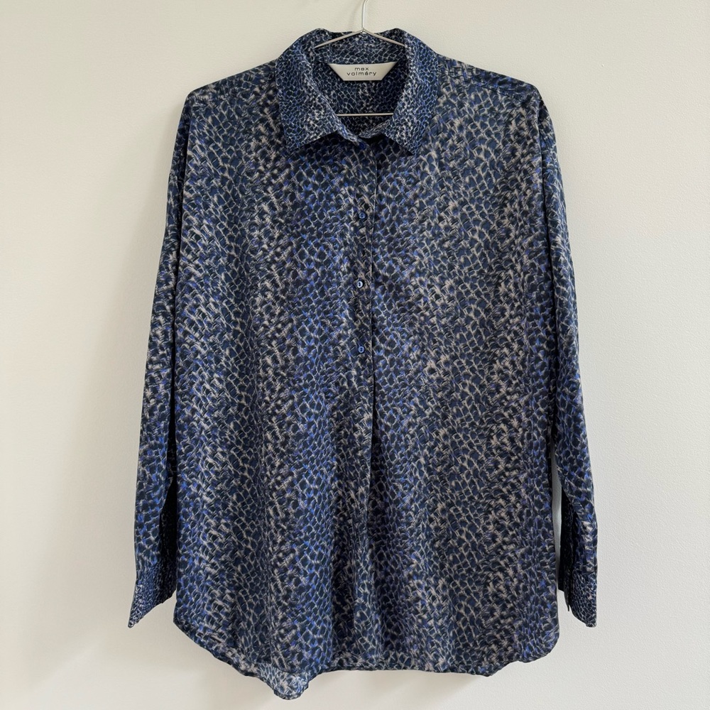 Stylish Blue Patterned Women's Top